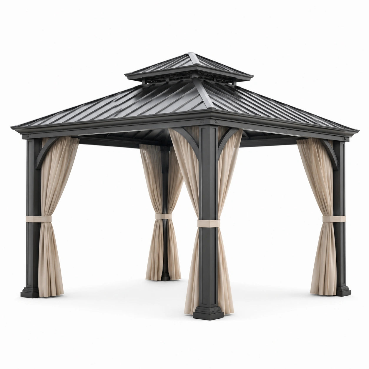 Metall-Pavillon 3x3m mit Aluminiumrahmen und Polyester Vorhängen