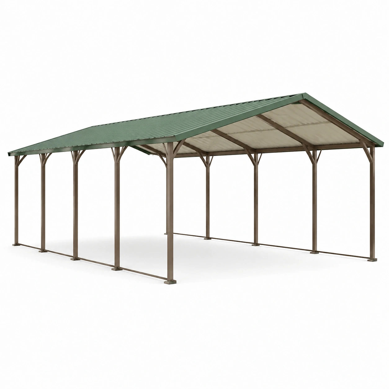 Stahl Carport 6x3m mit grünem Dach