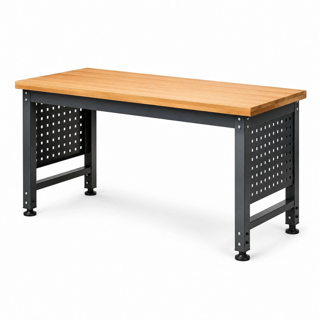 Werkbank mit Buchenholzplatte und Stahlrahmen 180x70x85 cm