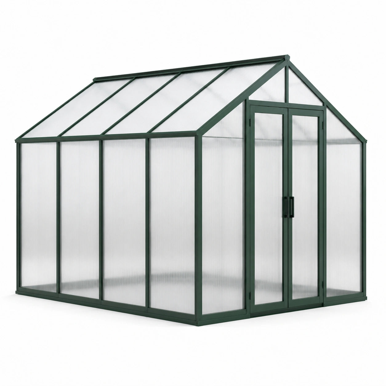 Gewächshaus Aluminium Polycarbonat grün 250x190x195cm