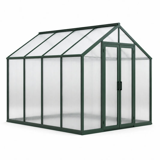 Gewächshaus Aluminium Polycarbonat grün 250x190x195cm