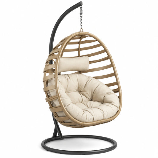Hängesessel Rattan Stahl Beige